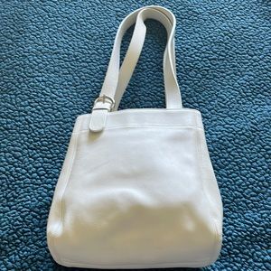 Authentic Coach bag, white leather, chrome hardware